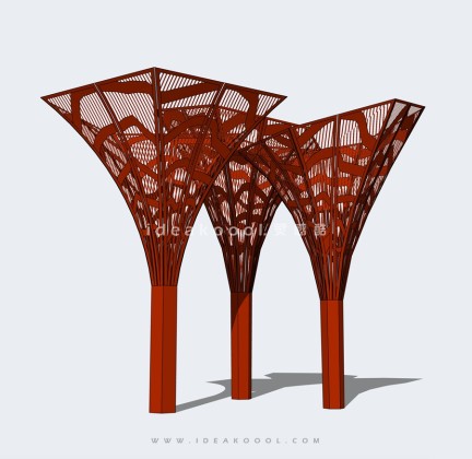 树形喇叭形创意景观雕塑廊架丨