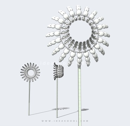 植物造型风动雕塑丨