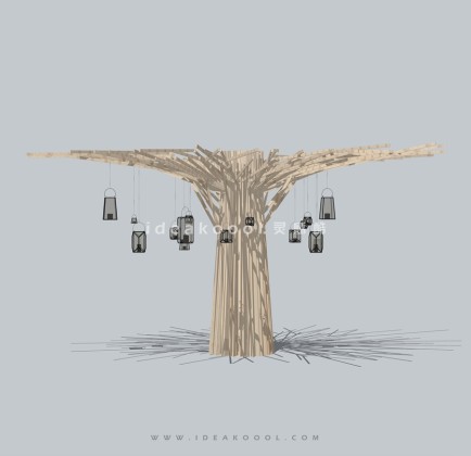 树形柱子装饰丨