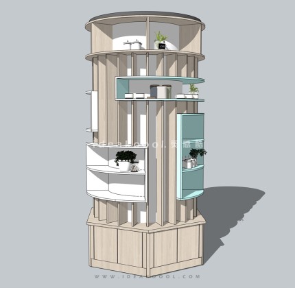 柱子装饰书架柜子家具丨