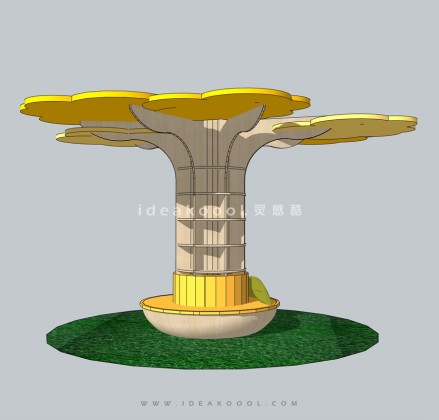 树形植物柱子装饰丨