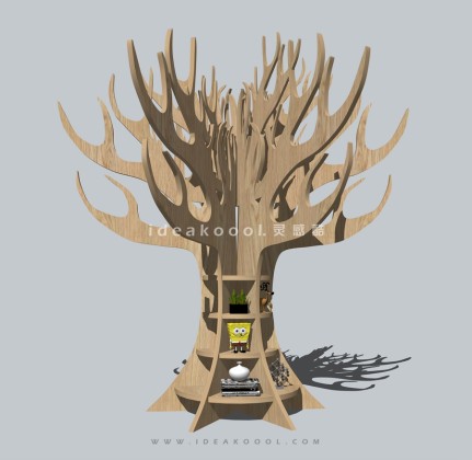 树形书架置物架家具丨