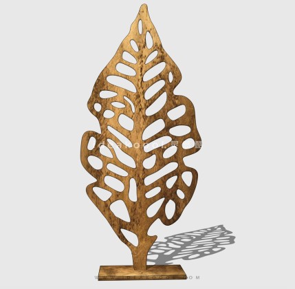 树叶植物雕塑摆件丨