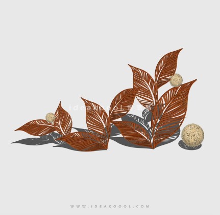 树叶雕塑小品丨