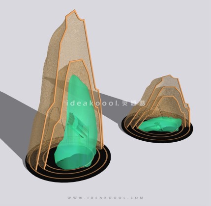 抽象山形石头雕塑丨