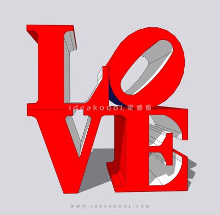 创意love文字商业雕塑丨