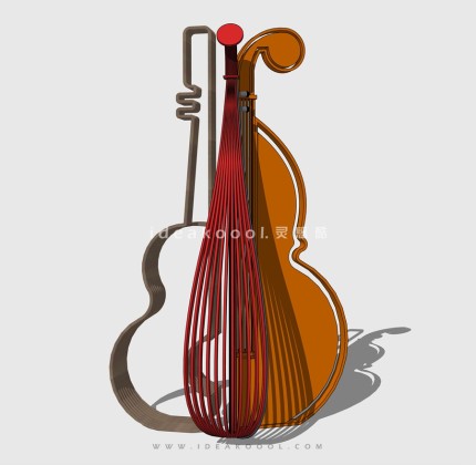 创意小提琴琵琶雕塑丨