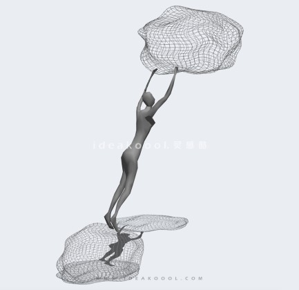 云朵人物雕塑丨