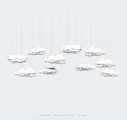 抽象云朵雕塑灯具丨
