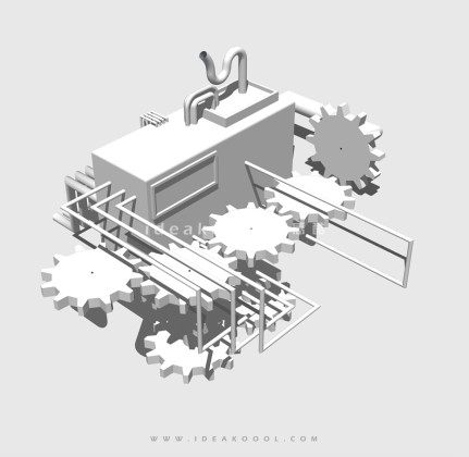 齿轮工业遗迹设备雕塑小品丨