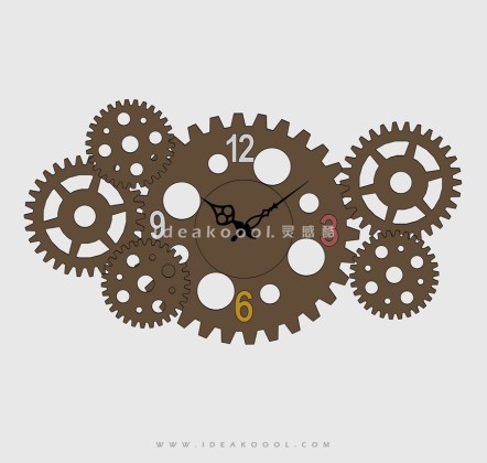 齿轮工业雕塑钟表挂件小品丨