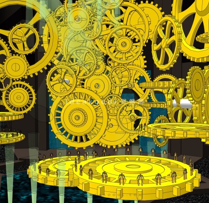 工业风齿轮雕塑小品丨