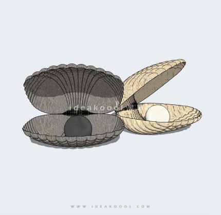 珍珠贝壳雕塑小品丨