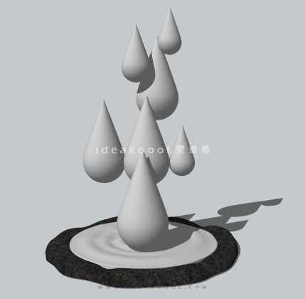 水滴雕塑小品丨