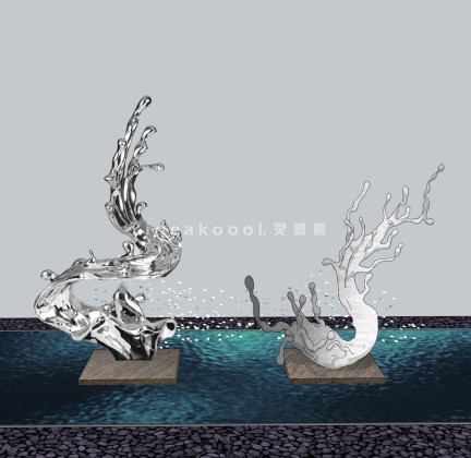 水花飞溅雕塑小品丨