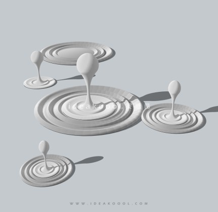 水滴波纹雕塑丨