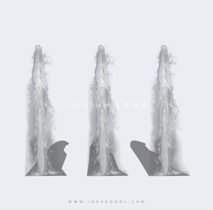 水景喷泉二维贴图模型丨