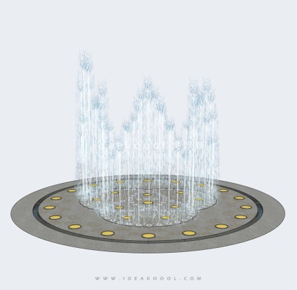 景观水景喷泉广场丨