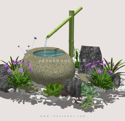 竹流水 水钵 石盆丨