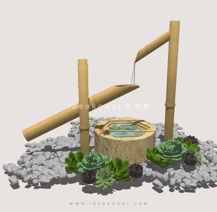 竹流水 水钵 石盆丨