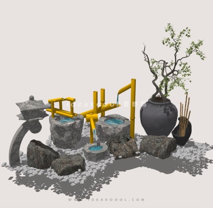 竹流水 水钵 石盆丨