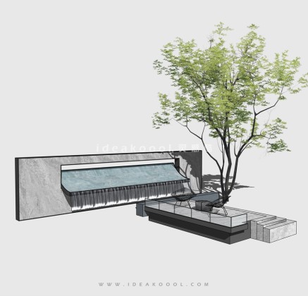 现代景观水景墙丨