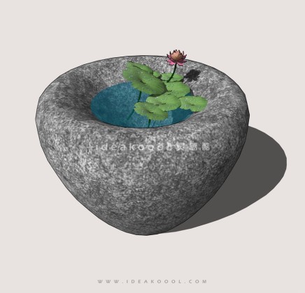 中式荷花水钵丨