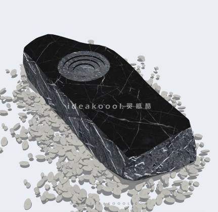 中式禅意置石水景丨