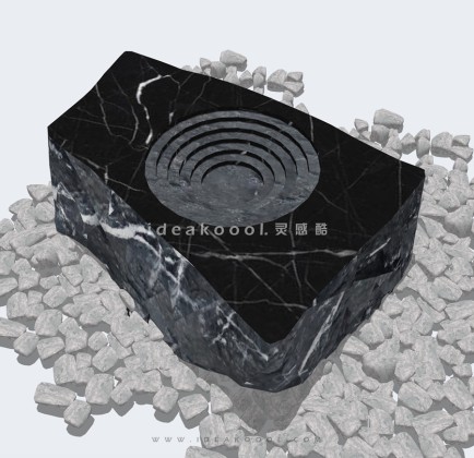 中式禅意置石水景丨