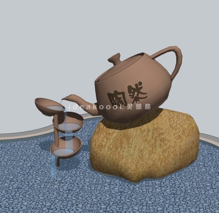 茶壶茶文化叠水水景丨