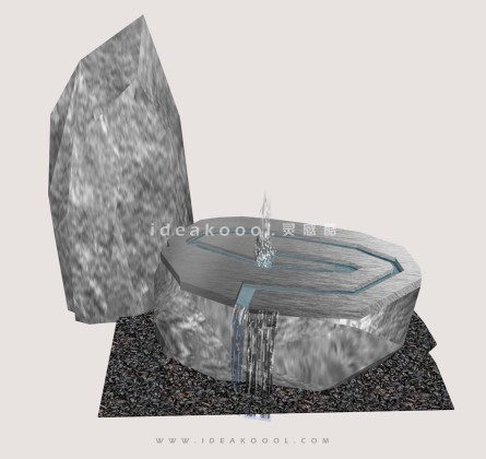 中式禅意置石水景丨