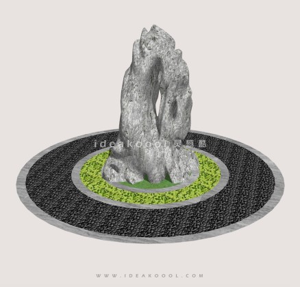 中式禅意置石丨