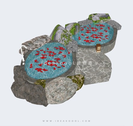 石头泡池泳池温泉丨