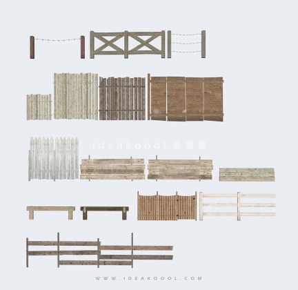 乡土格栅木栏杆围栏 铁丝护栏丨