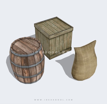 酒桶木箱麻袋丨