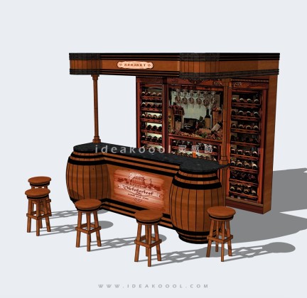酒桶吧台丨