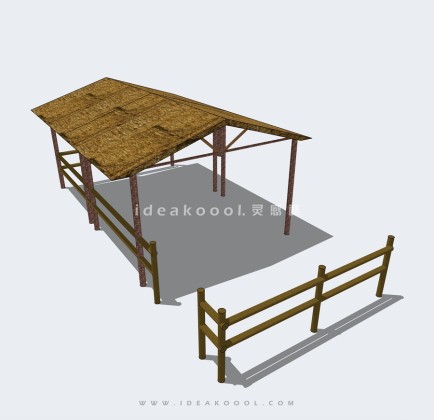 乡土茅草亭 棚架丨