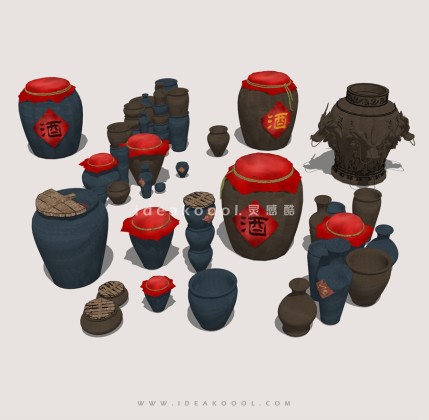 酒文化小品 各类酒坛子 酒瓶丨
