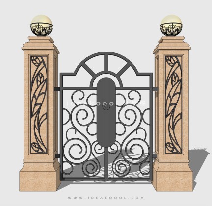 欧式别墅入口铁艺大门