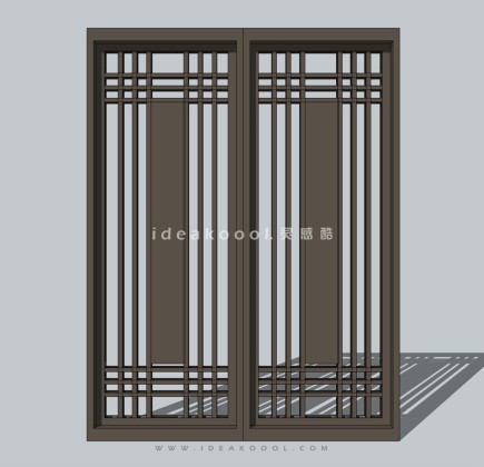 现代宅间入户别墅入口铁艺大门
