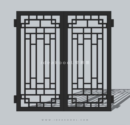 现代宅间入户别墅入口铁艺大门