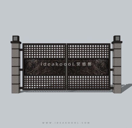 新亚洲中式铁艺入口大门