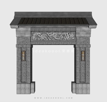 中式入户门庭院门头