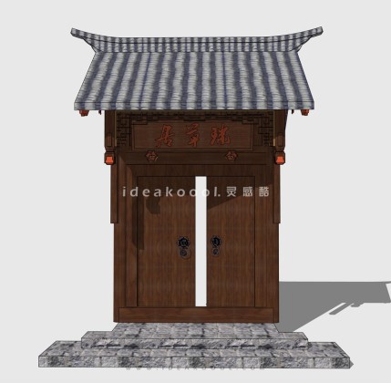 中式入户门庭院门头