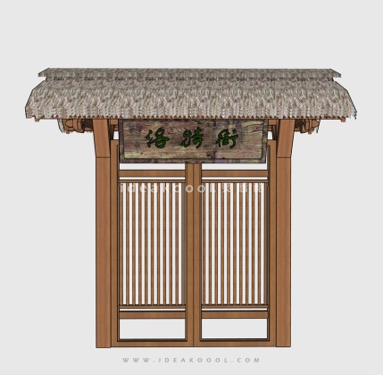 中式入户门庭院门头