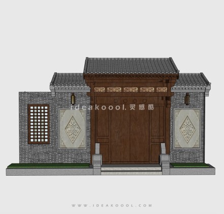 中式入户门庭院门头