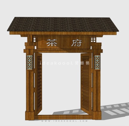 中式入户门庭院门头