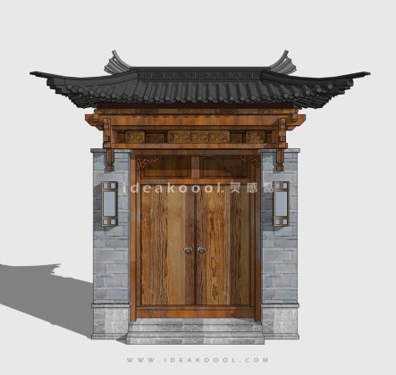 中式入户门庭院门头