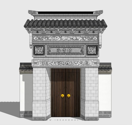 中式入户门庭院门头
