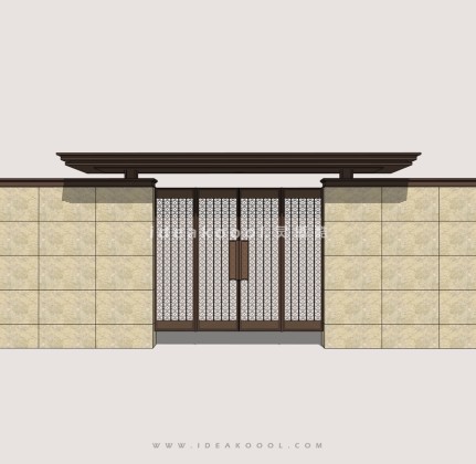 别墅入户入口铁艺大门围墙